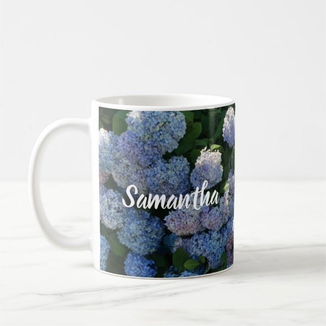 Personalized Hydrangea Coffee Mug Floral (Left)