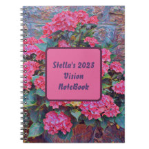 Personalized hydrangea paint Vision notebook 2023