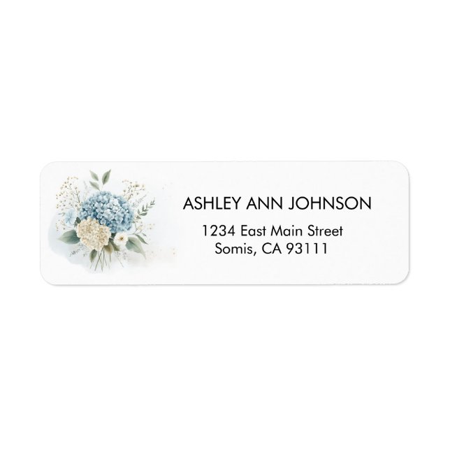 Personalized Hydrangea Return Address Labels (Front)