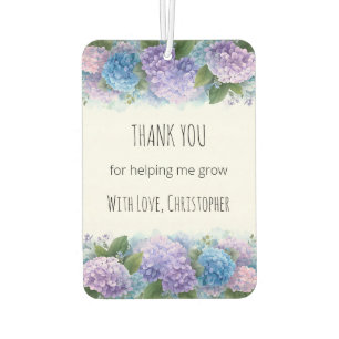 Personalized Hydrangea Teacher Thank You Air Freshener