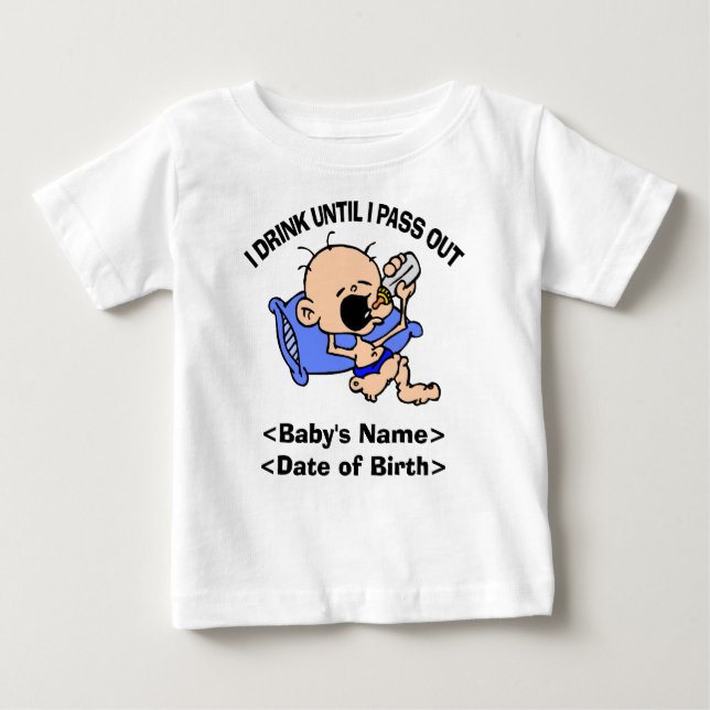 Personalized I Drink Until I Pass Out T-Shirt (Front)