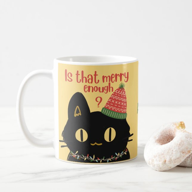 Personalized I hate Christmas Cute Black Sarcastic Coffee Mug (With Donut)