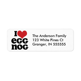 Personalized I Heart Eggnog Address Labels