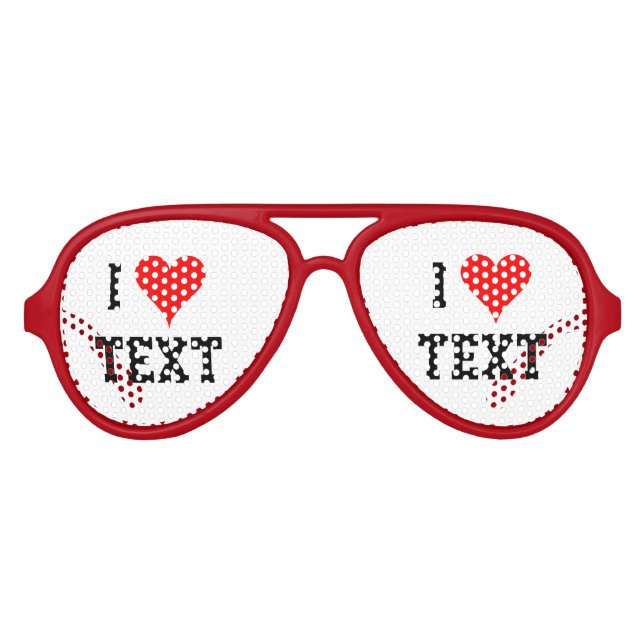 Personalized i heart party shades i love glasses (Front)