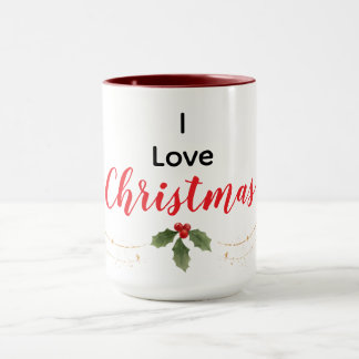 Personalized I Love Christmas Mug