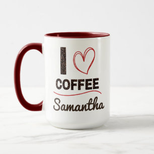 Personalized I Love Coffee Mug Gift for Her