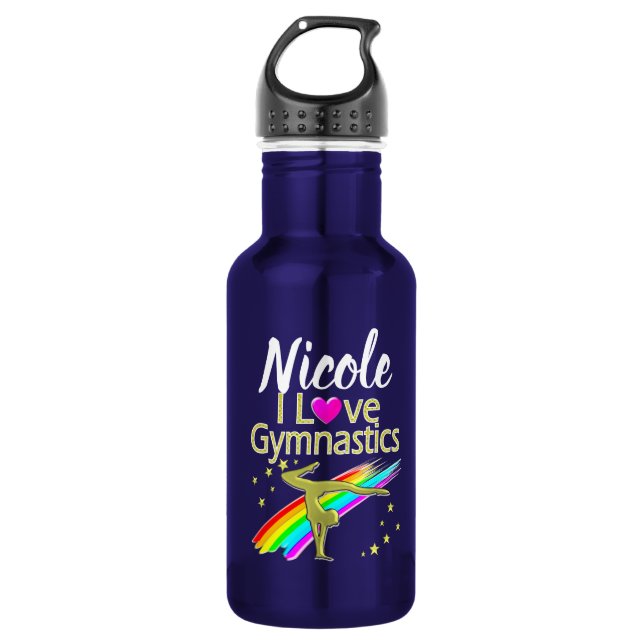 PERSONALIZED I LOVE GYMNASTICS DESIGN 532 ML WATER BOTTLE (Front)