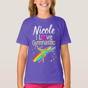 PERSONALIZED I LOVE GYMNASTICS DESIGN T-Shirt