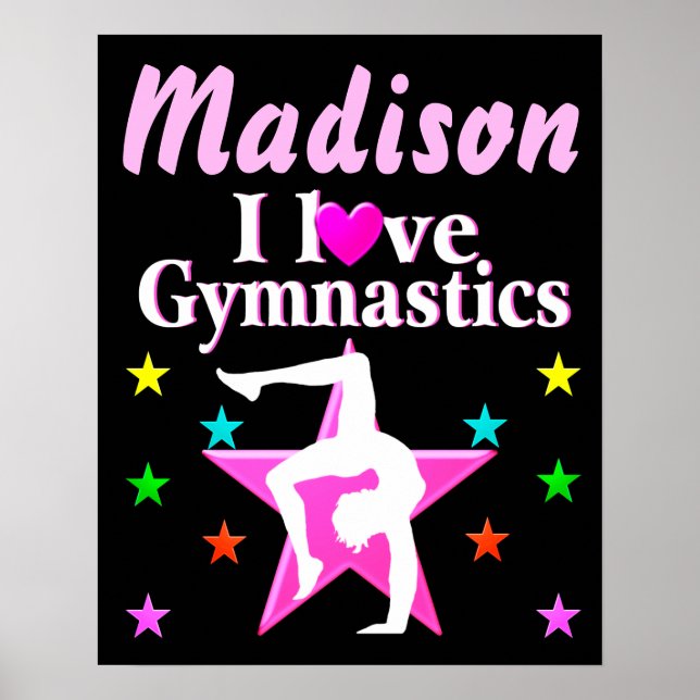 PERSONALIZED I LOVE GYMNASTICS POSTER (Front)