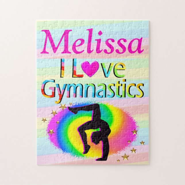 PERSONALIZED I LOVE GYMNASTICS PUZZLE (Vertical)