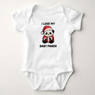 Personalized I Love My Baby Panda Baby Bodysuit