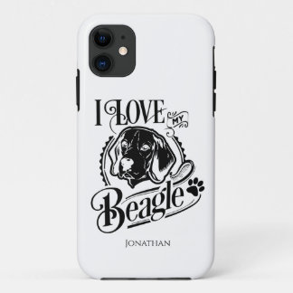 Personalized I love my Beagle iPhone 11 Case