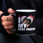 Personalized I Love My Best Friend Heart Photo Coffee Mug<br><div class="desc">Custom Personalized One Of A Kind Photo Heart mug from Ricaso - Love heart Photo Template Design .. simply add your own photograph to this great custom coffee mug with bold I LOVE MY BFF Best Friend (insert your own text or leave as is) .. easy to personalize .. customizable...</div>