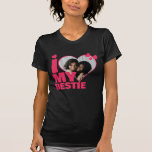 Personalized I Love My Bestie Heart Photo T-Shirt