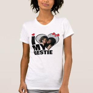 Personalized I Love My Bestie Heart Photo T-Shirt