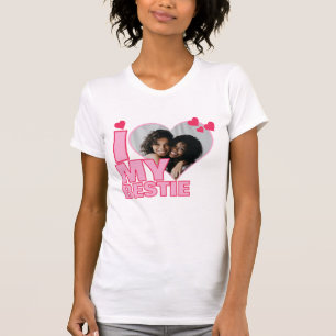Personalized I Love My Bestie Heart Photo T-Shirt