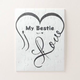Personalized I Love My Bestie • You = ♥ Jigsaw Puzzle