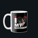Personalized I Love My Boyfriend Heart Photo Coffee Mug<br><div class="desc">Custom Personalized One Of A Kind Photo Heart mug from Ricaso - Love heart Photo Template Design .. simply add your own photograph to this great custom coffee mug with bold I LOVE MY Boyfriend (insert your own text or leave as is) .. easy to personalize .. customizable photo templates...</div>