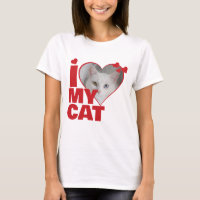 Personalized I Love My Cat Heart Photo