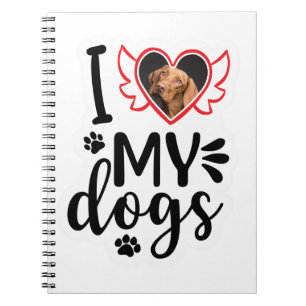 Personalized I Love My Dog Photo T-Shirt Notebook