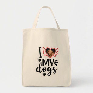 Personalized I Love My Dog Photo T-Shirt Tote Bag
