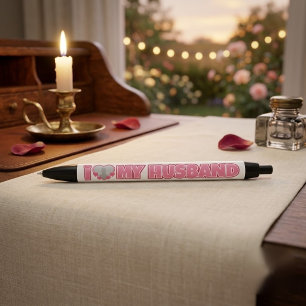 Personalized I Love My Husband – Add Husband Photo Black Ink Pen