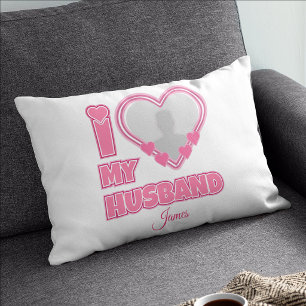 Personalized I Love My Husband – Add Photo & Name Accent Pillow