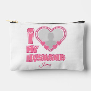 Personalized I Love My Husband – Add Photo & Name Accessory Pouch