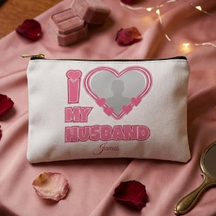 Personalized I Love My Husband – Add Photo & Name Accessory Pouch