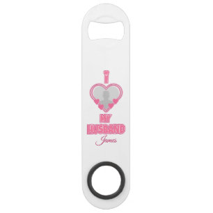 Personalized I Love My Husband – Add Photo & Name Bar Key