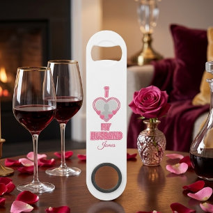 Personalized I Love My Husband – Add Photo & Name Bar Key