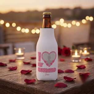 Personalized I Love My Husband – Add Photo & Name Bottle Cooler