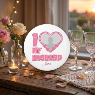 Personalized I Love My Husband – Add Photo & Name Ceramic Knob