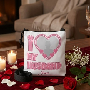 Personalized I Love My Husband – Add Photo & Name Crossbody Bag