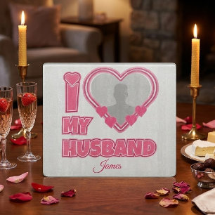 Personalized I Love My Husband – Add Photo & Name Cutting Board