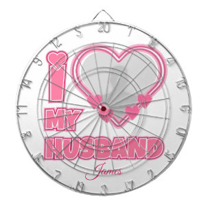 Personalized I Love My Husband – Add Photo & Name Dartboard