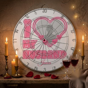 Personalized I Love My Husband – Add Photo & Name Dartboard