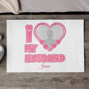 Personalized I Love My Husband – Add Photo & Name Doormat