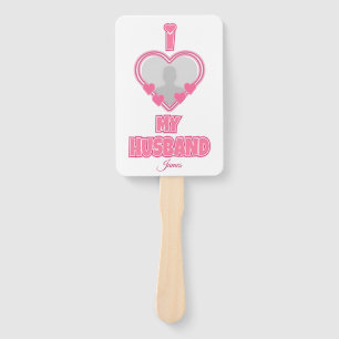 Personalized I Love My Husband – Add Photo & Name Hand Fan