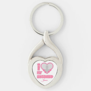 Personalized I Love My Husband – Add Photo & Name Keychain
