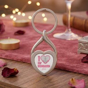 Personalized I Love My Husband – Add Photo & Name Keychain