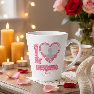 Personalized I Love My Husband – Add Photo & Name Latte Mug