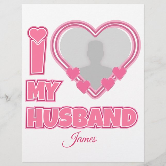 Personalized I Love My Husband – Add Photo & Name Letterhead (Front)