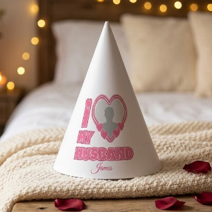 Personalized I Love My Husband – Add Photo & Name Party Hat