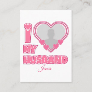 Personalized I Love My Husband – Add Photo & Name Place Card