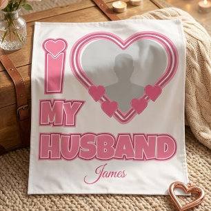Personalized I Love My Husband – Add Photo & Name Tapestry