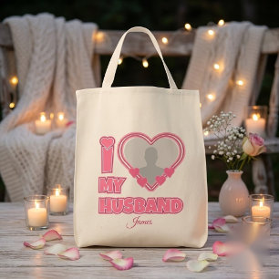 Personalized I Love My Husband – Add Photo & Name Tote Bag