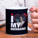 Personalized I Love My Husband Heart Photo Coffee Mug<br><div class="desc">Custom Personalized One Of A Kind Photo Heart mug from Ricaso - Love heart Photo Template Design .. simply add your own photograph to this great custom coffee mug with bold I LOVE MY HUSBAND (insert your own text or leave as is) .. easy to personalize .. customizable photo templates...</div>
