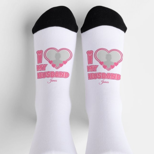 Personalized I Love My Wife – Add Name & Photo Socks (Top)