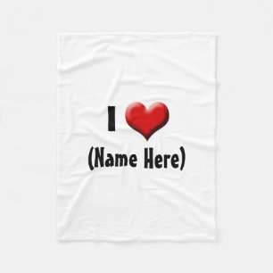 Personalized I Love... Name Valentine's Day Fleece Blanket